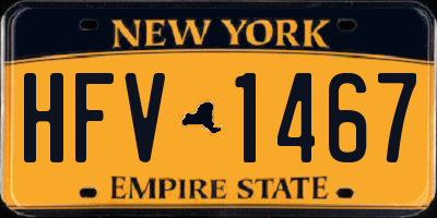 NY license plate HFV1467