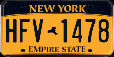 NY license plate HFV1478