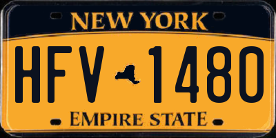 NY license plate HFV1480