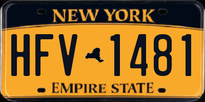 NY license plate HFV1481