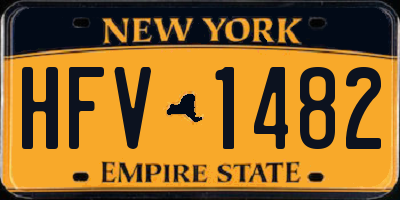 NY license plate HFV1482