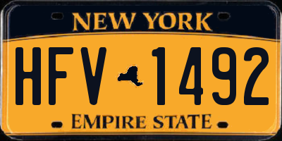 NY license plate HFV1492