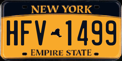 NY license plate HFV1499