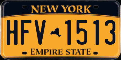 NY license plate HFV1513