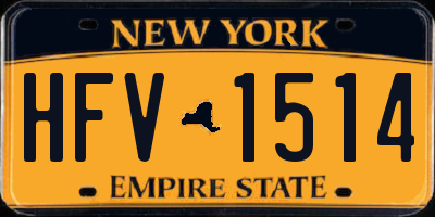 NY license plate HFV1514
