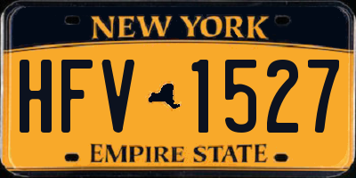 NY license plate HFV1527