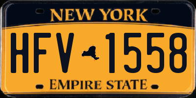 NY license plate HFV1558