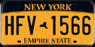 NY license plate HFV1566