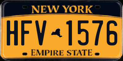 NY license plate HFV1576