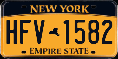 NY license plate HFV1582