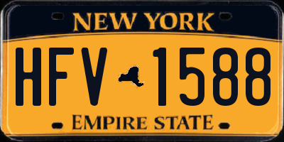 NY license plate HFV1588