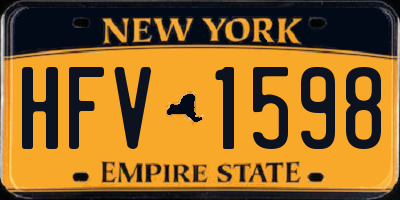 NY license plate HFV1598