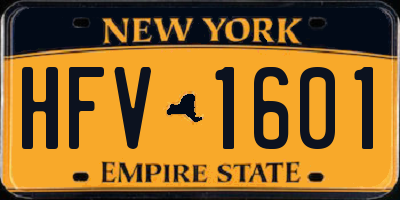 NY license plate HFV1601