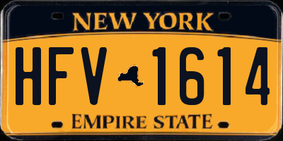 NY license plate HFV1614
