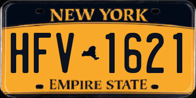 NY license plate HFV1621