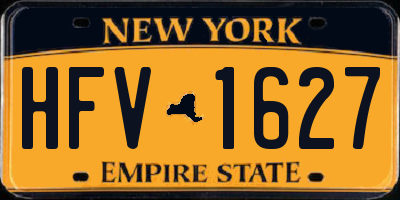 NY license plate HFV1627