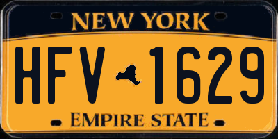 NY license plate HFV1629