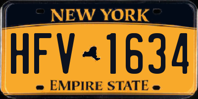 NY license plate HFV1634