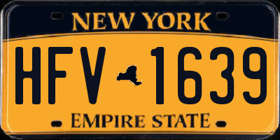 NY license plate HFV1639
