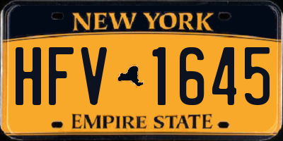 NY license plate HFV1645