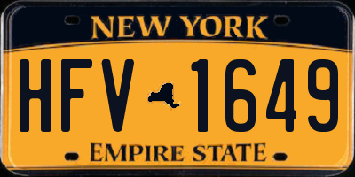 NY license plate HFV1649