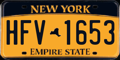NY license plate HFV1653
