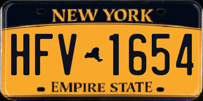 NY license plate HFV1654