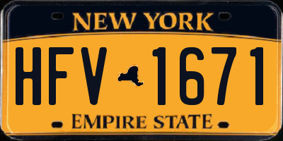 NY license plate HFV1671