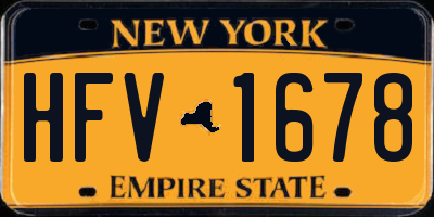 NY license plate HFV1678