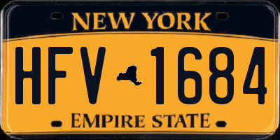 NY license plate HFV1684