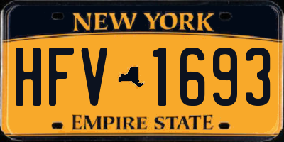 NY license plate HFV1693