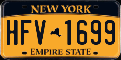 NY license plate HFV1699