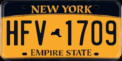 NY license plate HFV1709