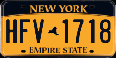 NY license plate HFV1718