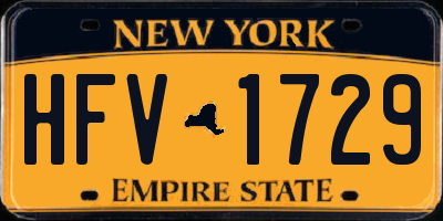 NY license plate HFV1729