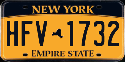 NY license plate HFV1732