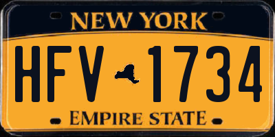 NY license plate HFV1734