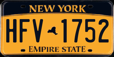 NY license plate HFV1752
