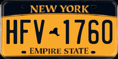 NY license plate HFV1760