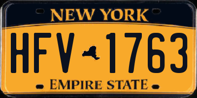 NY license plate HFV1763