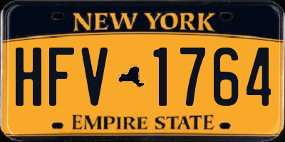 NY license plate HFV1764