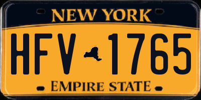 NY license plate HFV1765
