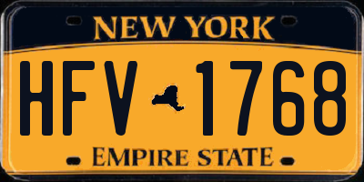 NY license plate HFV1768