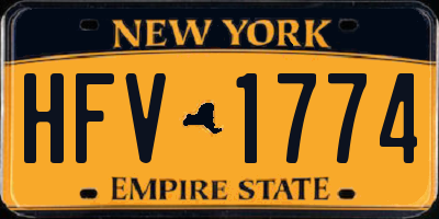 NY license plate HFV1774