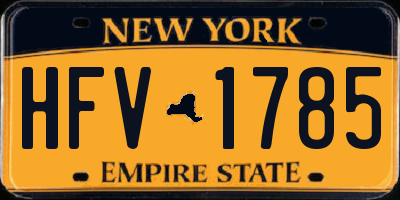 NY license plate HFV1785