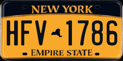 NY license plate HFV1786