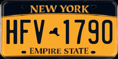 NY license plate HFV1790