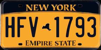 NY license plate HFV1793