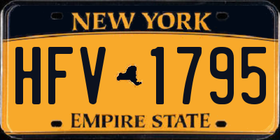 NY license plate HFV1795