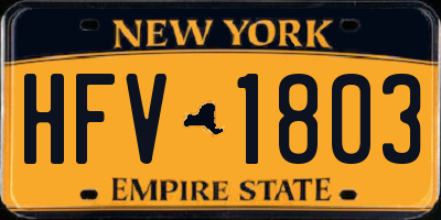 NY license plate HFV1803